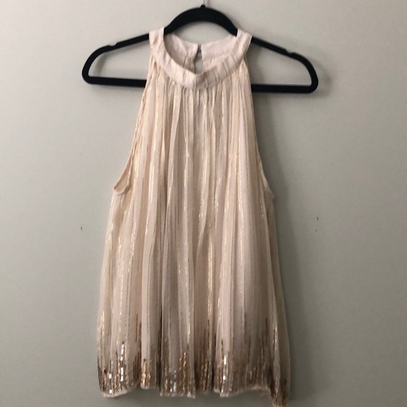 Anthropologie Ranna Gill Gold Beaded Tank - Picture 2 of 4